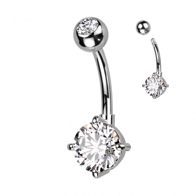 Piercing titanium ronde steen - LMPiercings