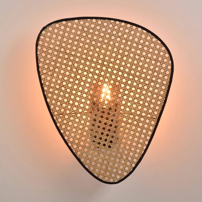 MARKET SET wandlamp Screen, 42 cm hoog, naturel, rotan