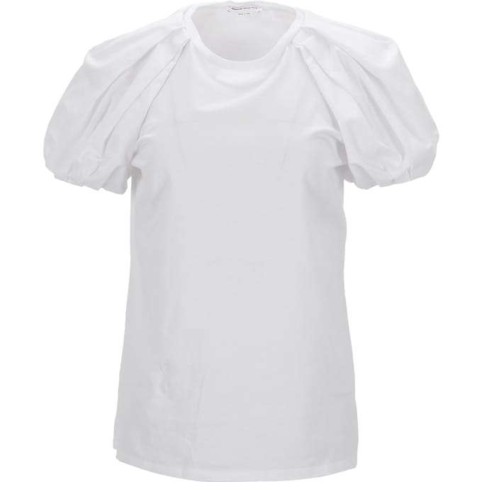 Alexander McQueen T-shirt met pofmouwen in wit katoen