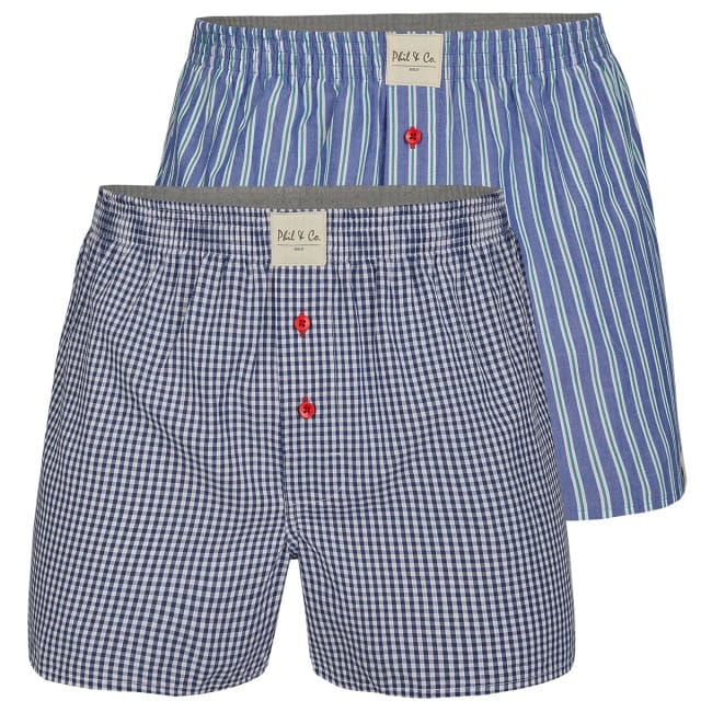 Phil & Co 6-Pack Geweven Wijde Boxershorts Heren Multipack 6-Pack - Maat M - Losse boxershort heren