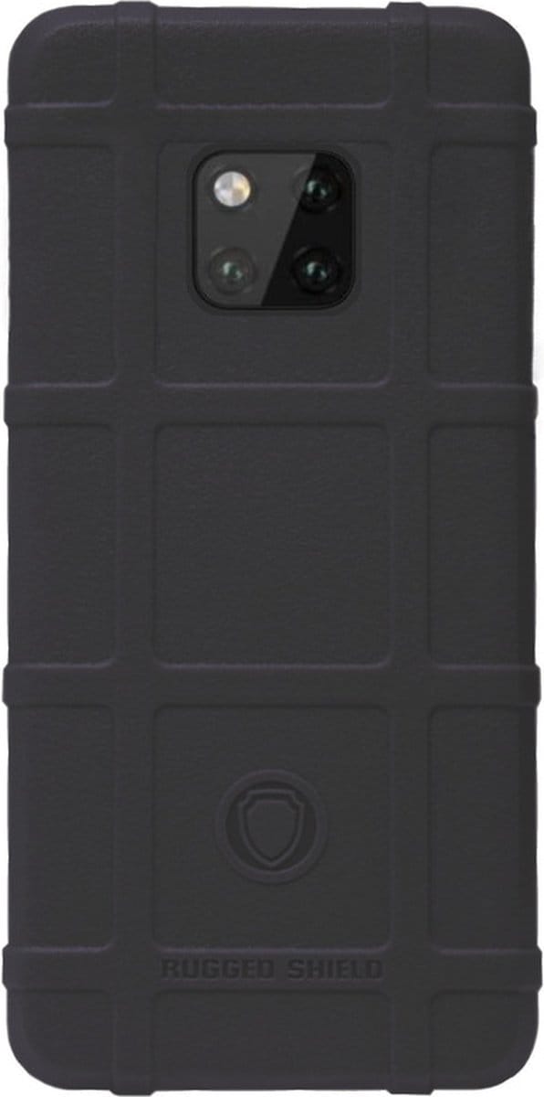 RUGGED SHIELD Rubber Bumper Case Hoesje Geschikt voor Huawei Mate 20 Pro - Zwart