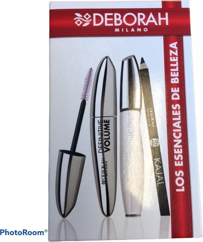 Deborah Milano gecshenkset - Definitive Volume Mascara + Lipgloss Euforisch Glans + Oogpotlood