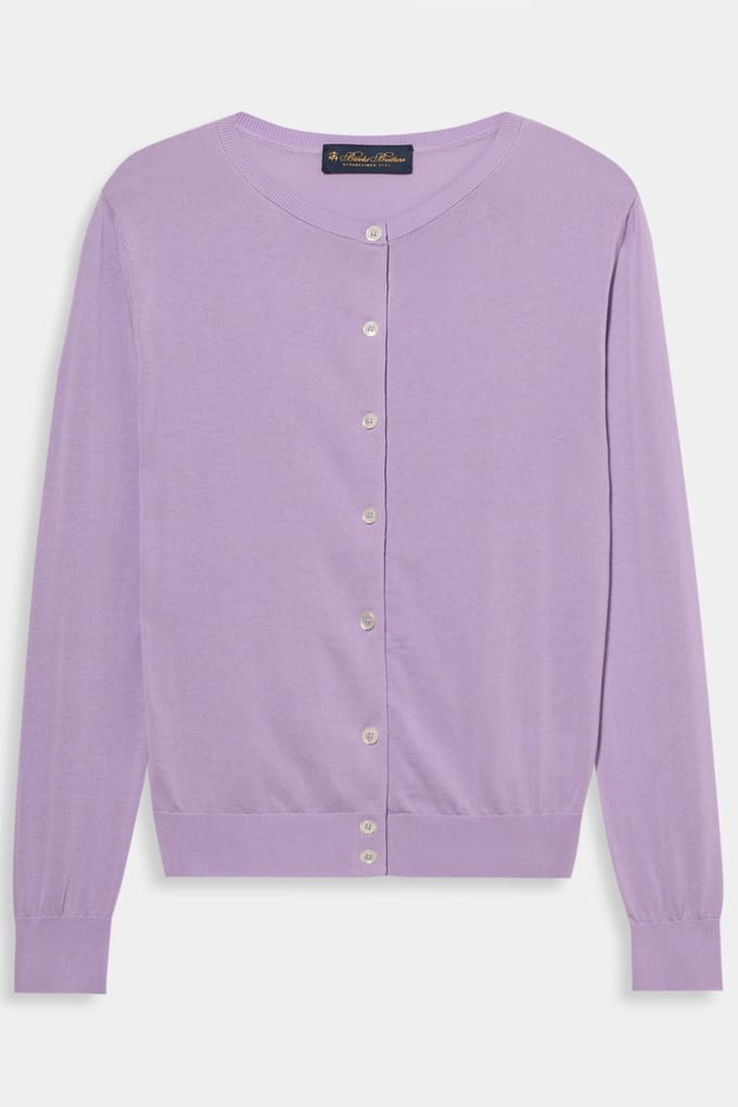 Brooks Brothers Cardigan Cotton Lilac Maat: S | Cardigans Outlet | Dames | Paars