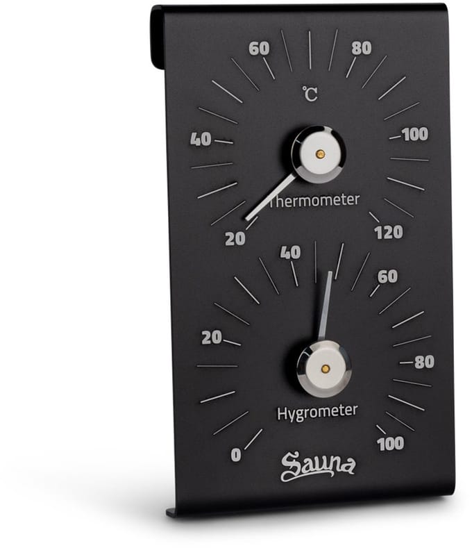 Thermo-/Hygrometer zwart alu - Beauty & Care - 1 st.. new