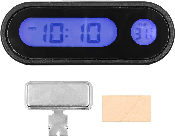 Auto Klok Thermometer - Dashboard Meter - Rijtijd Weergave - 2-in-1 Functie - Compact Formaat