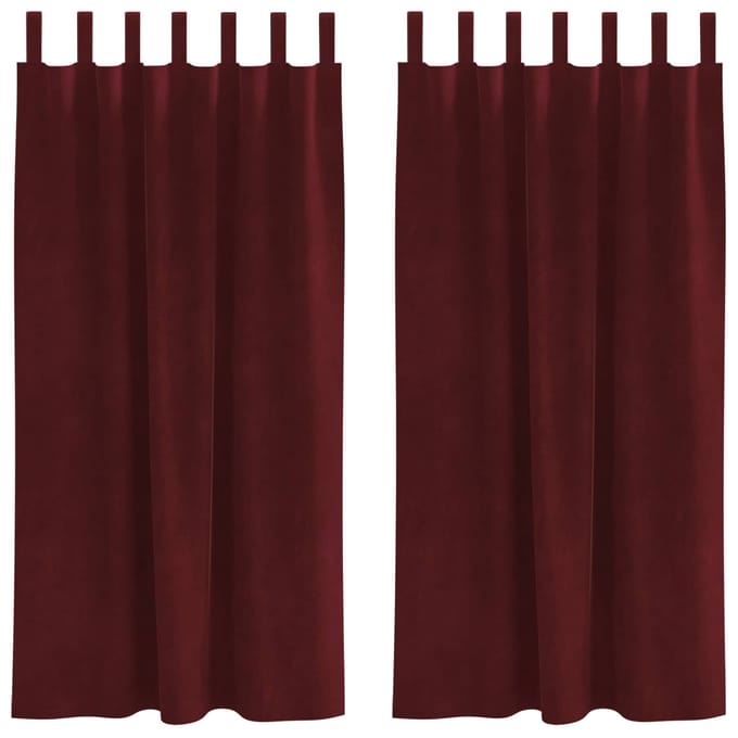vidaXL - Gordijnen - 2 - st - Wijnrood - 140 - x - 175 - cm - fluweel