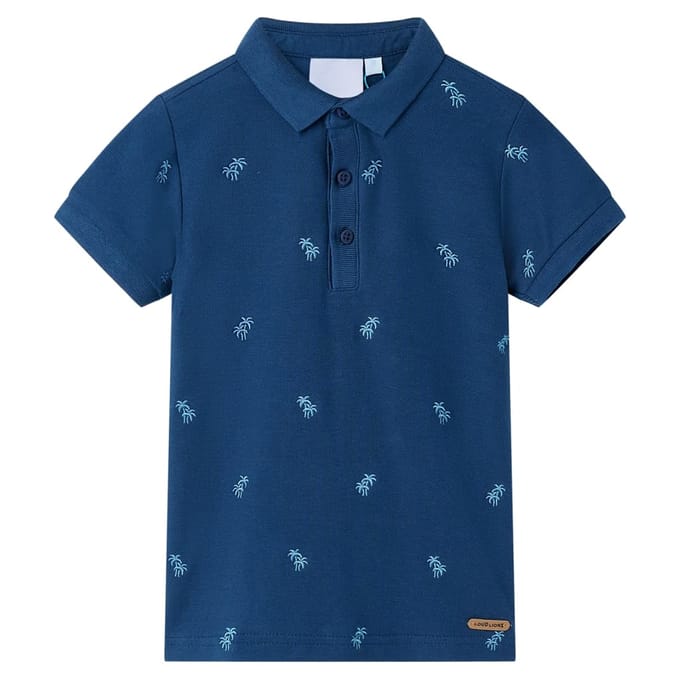 vidaXL Kinderpoloshirt 116 donkerblauw