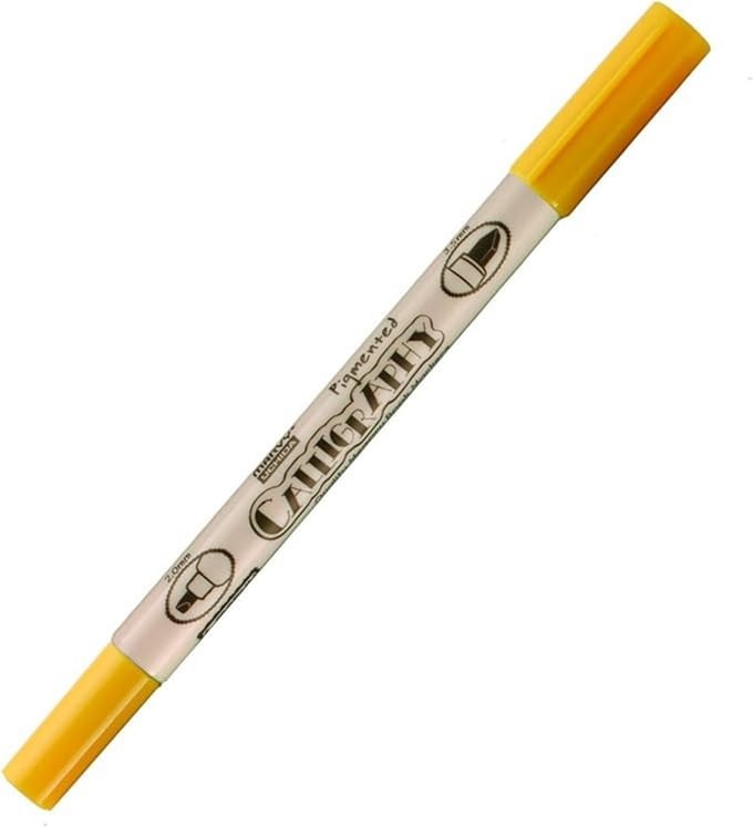 Marvy - Calligraphy Pigmented Twin Marker - briljant yellow