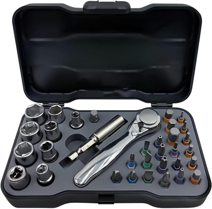 Ratel Schroevendraaier Set - Multi Bit Tool - Doe Het Zelf - 34 Delig Universeel - 469 gram - Grijs