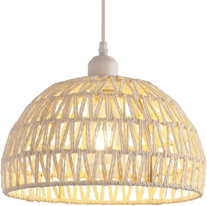 Rotan samengestelde Hanglamp- Verstelbare hoogte-E27 Hanglamp-1,2m (lichtbron niet inbegrepen)