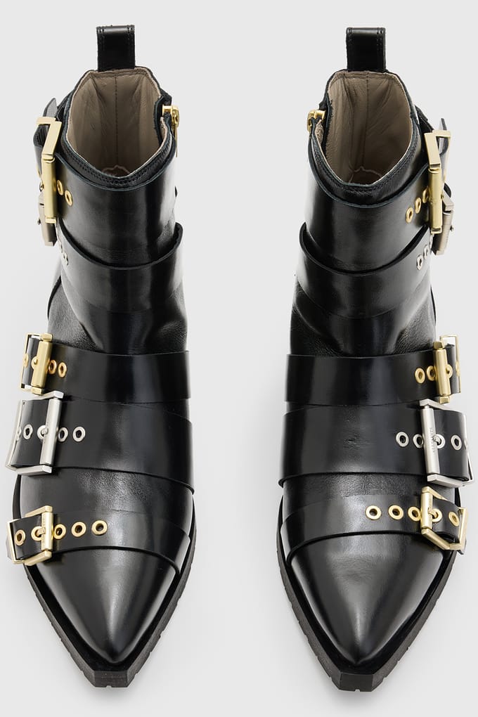 AllSaints Jane Buckle Boot Black Größe: 40 | Stiefel Outlet | Damen | Schwarz