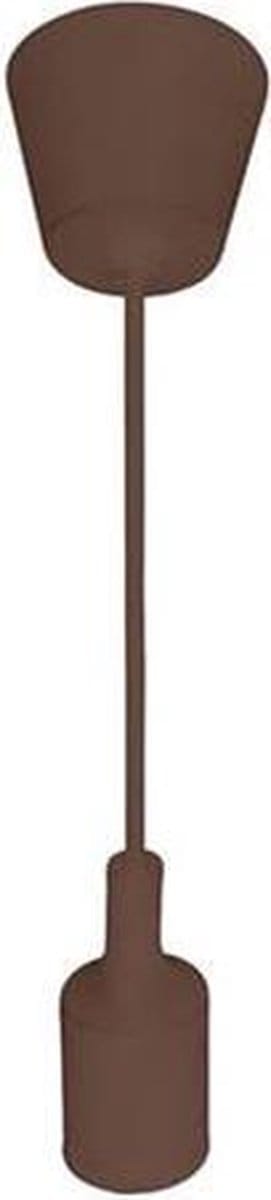 LED Hanglamp - Hangverlichting - Turno - Rond - Mat Bruin Kunststof - E27