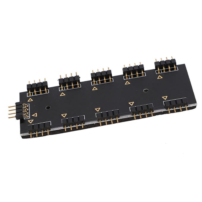 Câble d'extension de ventilateur RGB pour carte mère PC MOD, hub RGB 10 canaux (12 V 4 broches) black