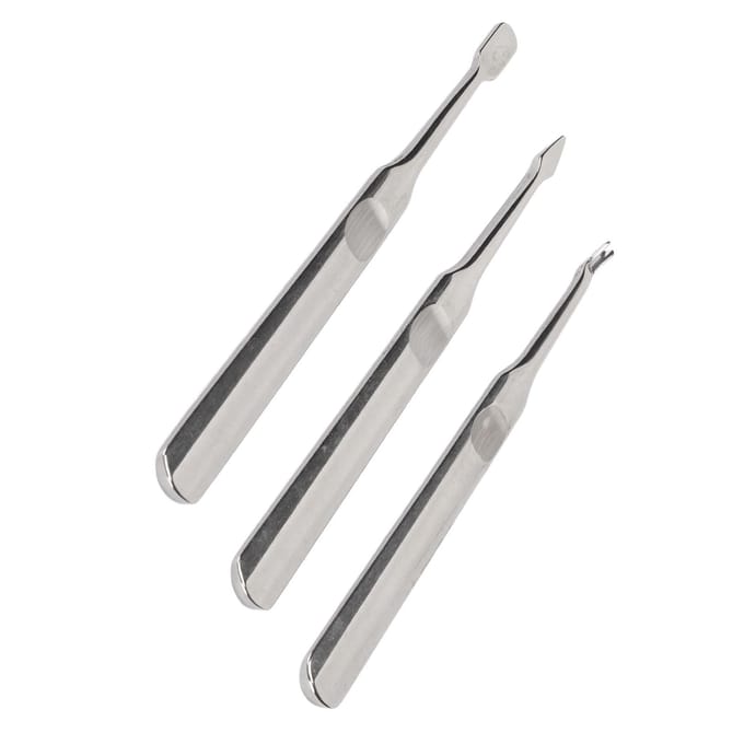 3 stuks Nagelriemtrimmer Roestvrij Staal Professionele Nagelriemverwijderaar Duwer voor Manicure white