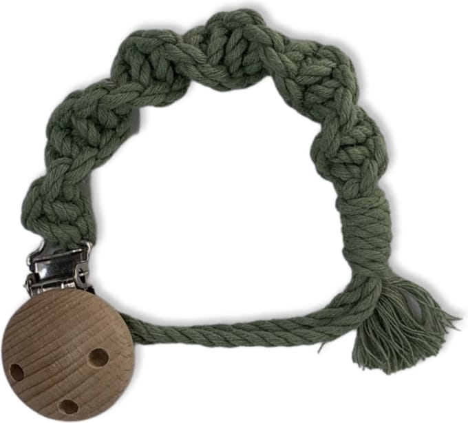 Macramé Speenkoord 'Spiral' - Olijfgroen - Katoenkoord - Prijs per Stuk - Inclusief Verzendkosten