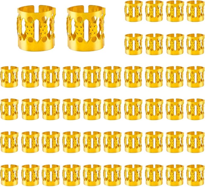 50x Verstelbare Haar Sieraden Goud - Aluminium Accessoires voor Dreadlocks en Vlechten