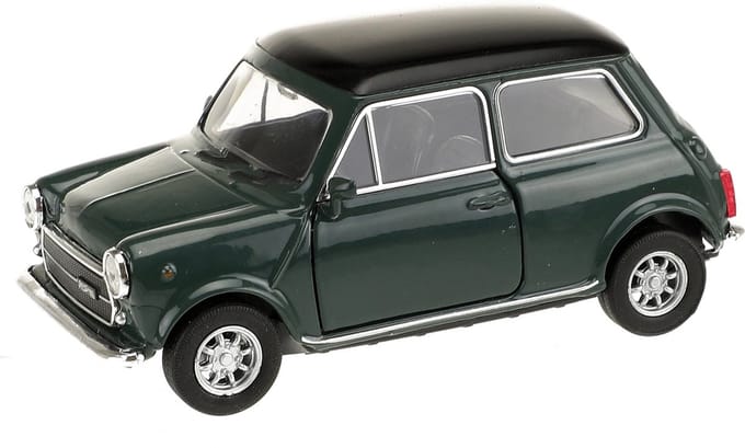 Welly Speelgoed Mini Cooper auto - donkergroen - die-cast metaal - 10 cm - Model 1300