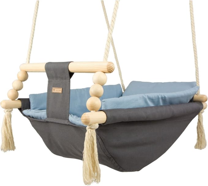 Babyschommel - voor binnen - antraciet blauw - tot 20 kg