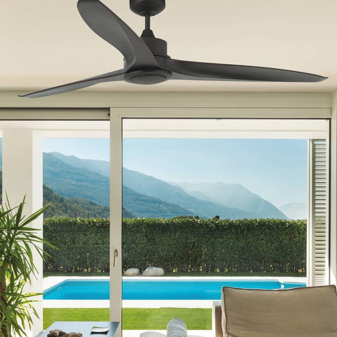 FARO BARCELONA LED plafondventilator Tonic, donkerbruin