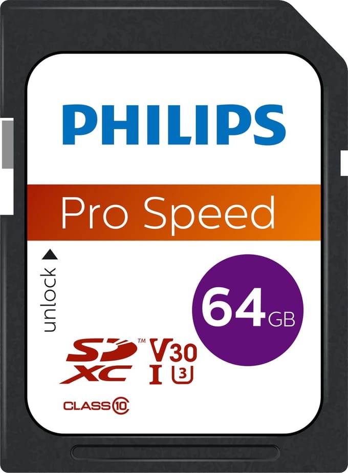 Philips SDXC Card 64GB, Class 10, UHS-I U3, 4K