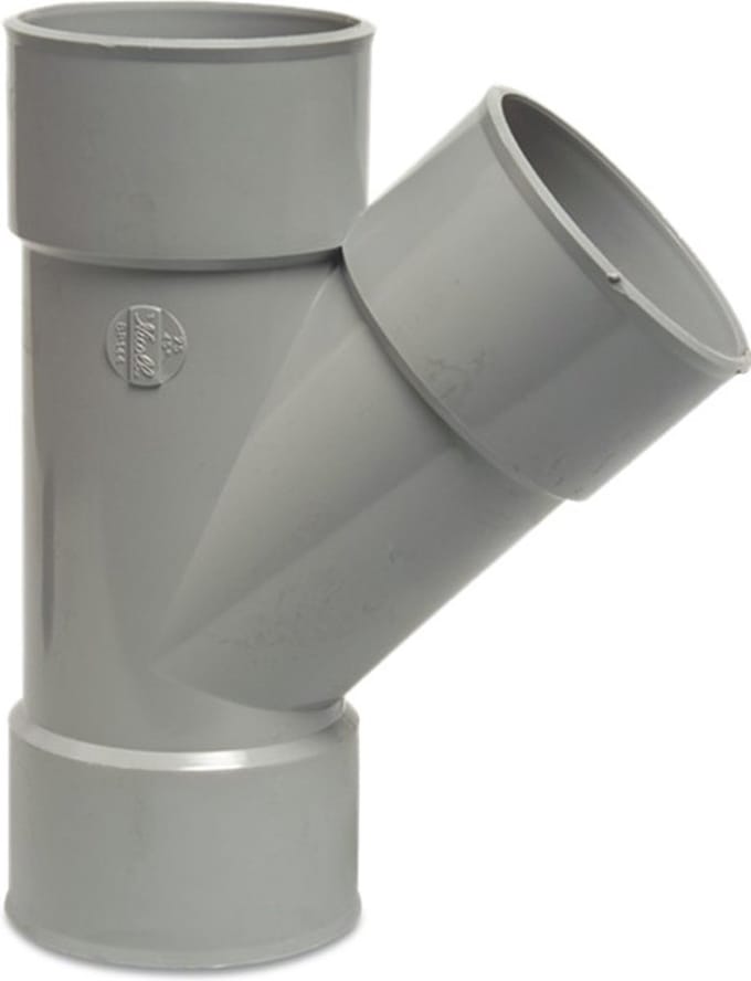 Pvc riool T-stuk 75mm 45° lm