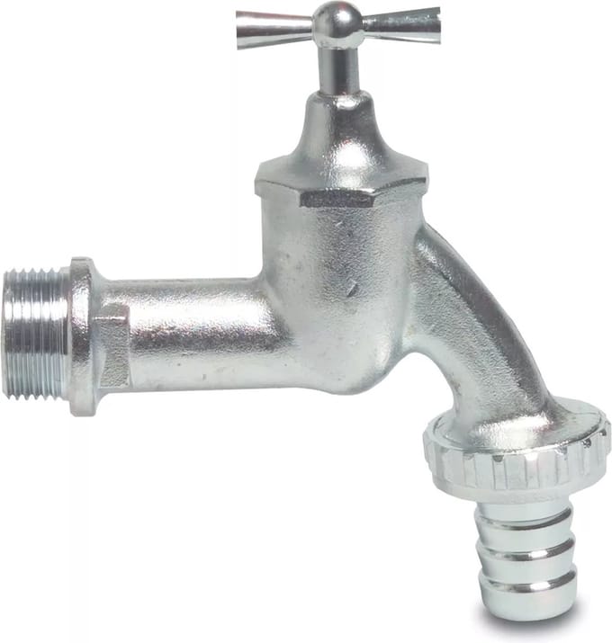 Profec messing buitenkraan, verchroomd, type F, buitendraad x buitendraad/slangtule-¾ x 1/19 mm