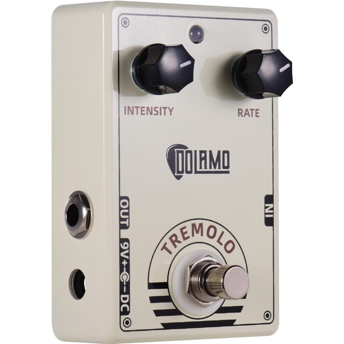 Dolamo D-13 Vintage Stijl Tremolo Gitaar Effectpedaal met Intensiteits- en Snelheidsregelaars True Bypass beige