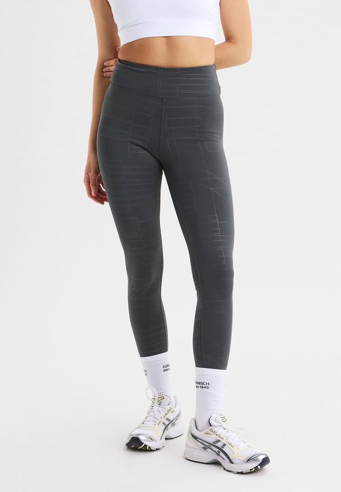 RÖHNISCH - logo effect high waist tights - Lange trainingslegging dames - Blauw