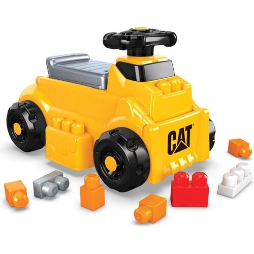 Mega Bloks CAT Graafmachine Bouwset - 10 Grote Blokken, Zwart en Geel