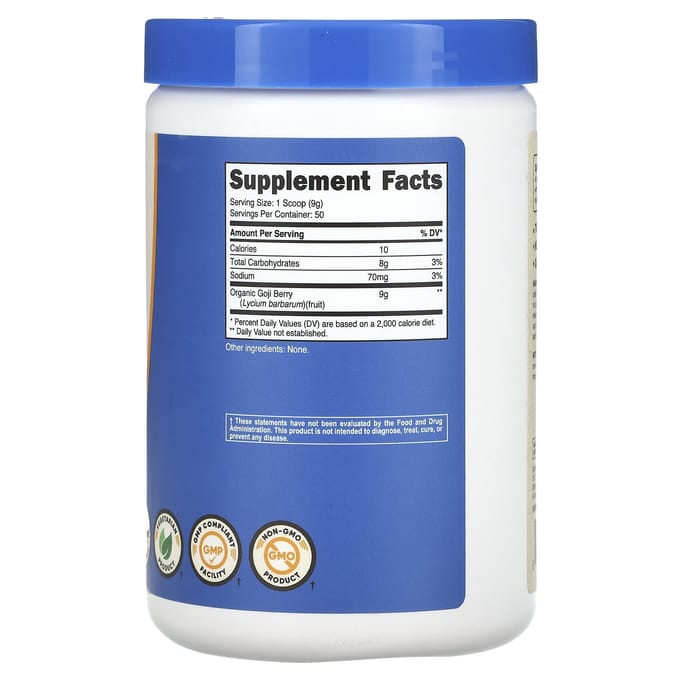 Nutricost, biologische gojibessen, naturel, 450 gram (454 gr)