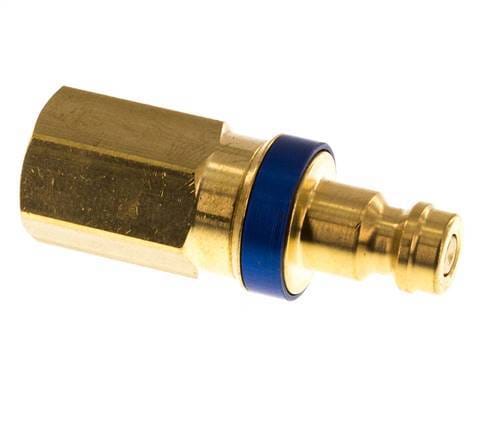 Messing DN 5 Blauw Luchtkoppeling Insteeknippel G 1/8 inch Binnendraad Double Shut-Off - CLP5-F-B-BLU-SV-018