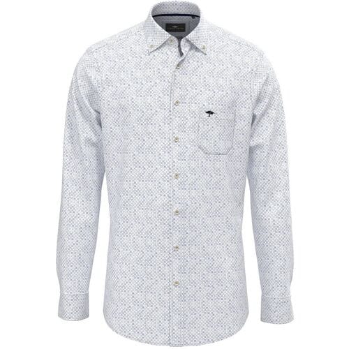 Fynch-Hatton Overhemd Dot Square Fantasy Pattern Button-Down Wit / male