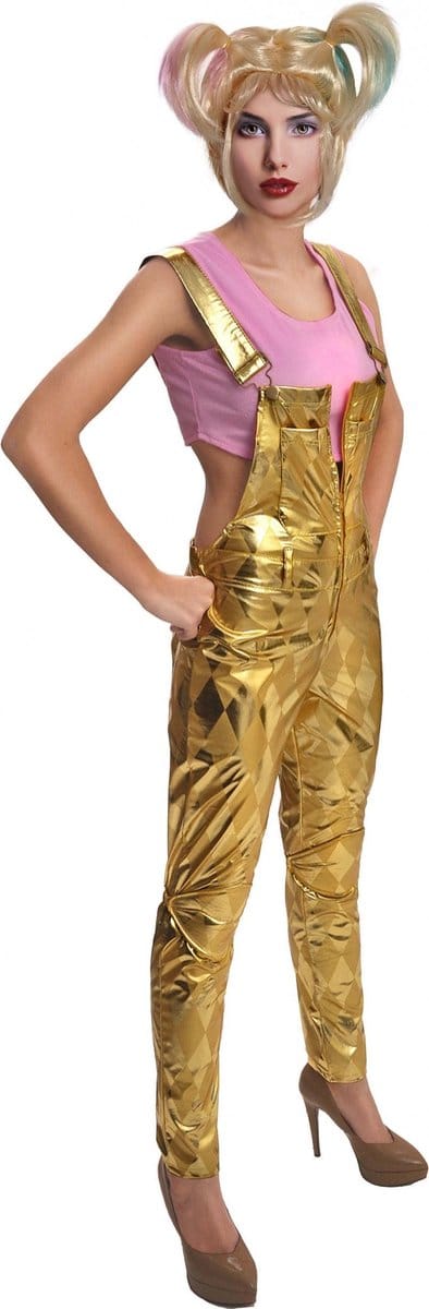Dc Comics Verkleedpak Harley Quinn Dames Goud 2-delig Maat M
