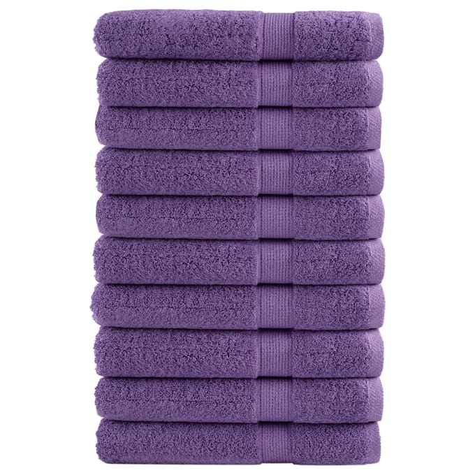 vidaXL - Handdoeken - SOLUND - 10 - st - 600 - g/m² - 100x200 - cm - paars