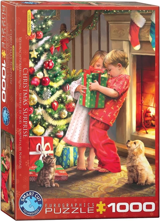 Kerst Puzzel - Legpuzzel Feestdagen - Ontspanning Thuis - 1000 Stukjes Karton - 67x49 cm - Wit