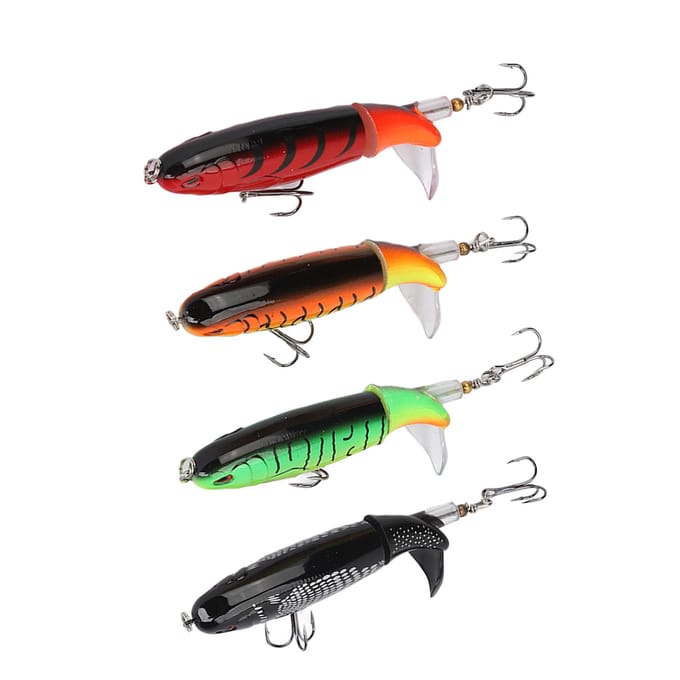 4 PCS 13g Leurre Flottant Crayon Structure d'Hélice Leurre Réaliste Hélice Tracteur de Surface pour la Pêche black