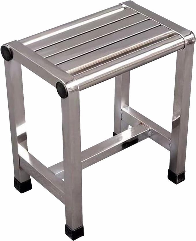 Douchekruk - Badkamer Hulp - Veilig Douchen - Antislip Rubbervoeten - Tot 150kg - Zilver