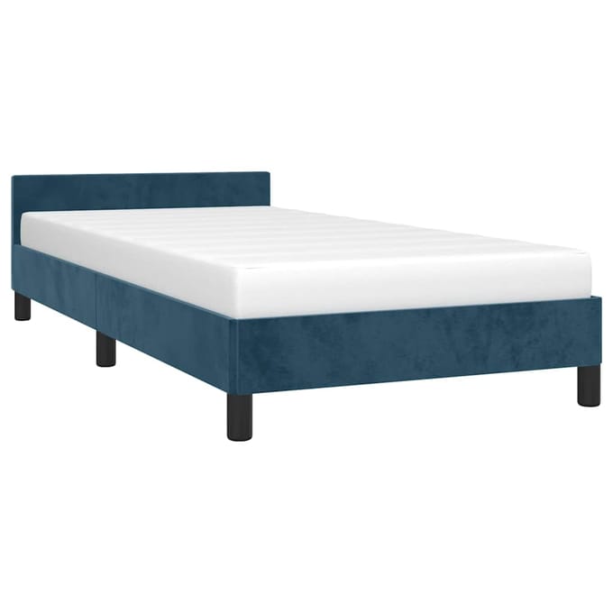 vidaXL - Bedframe - zonder - matras - 90x200 - cm - fluweel - donkerblauw