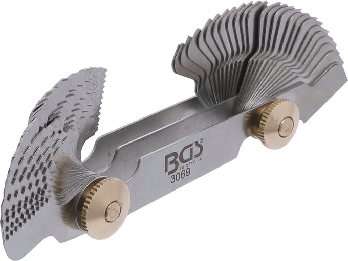 BGS Dubbel schroefdraadsjabloon, 52 bladen metrisch 0,25 - 6,0 mm, Whitworth 4G - 62G