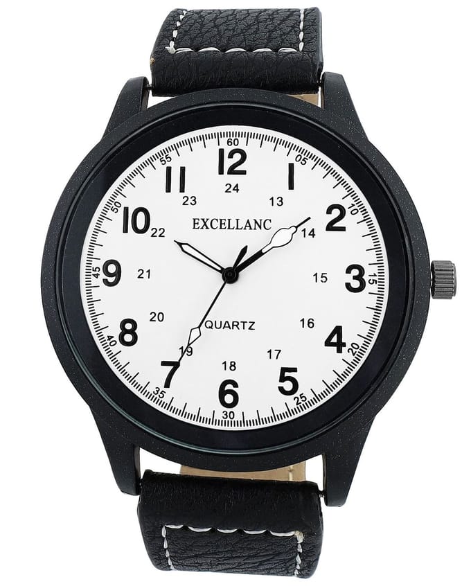 EXCELLANC Herenhorloge imitatieleer Mineralglas