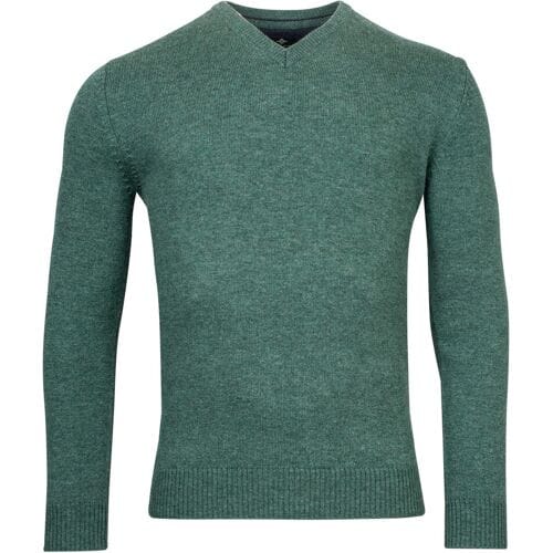 Baileys Trui Lambswool V-Neck Single Knit Misty Green / male