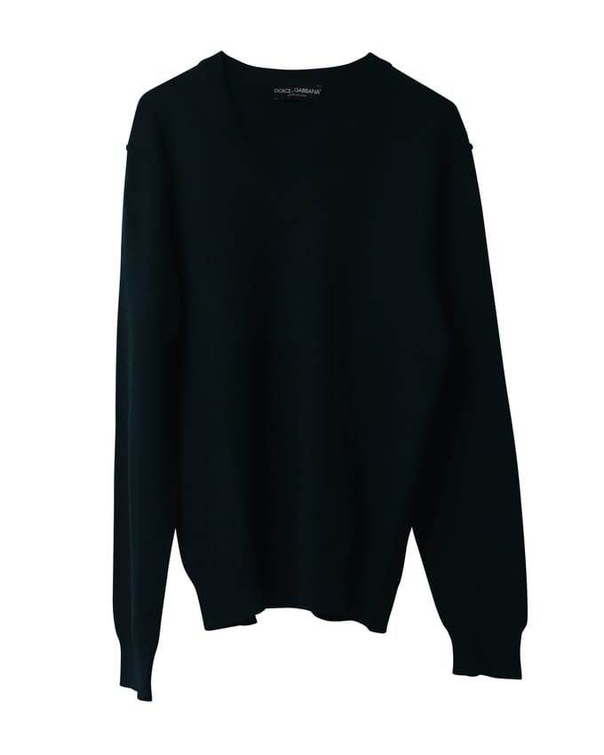 Dolce & Gabbana V-hals trui in groene kasjmier