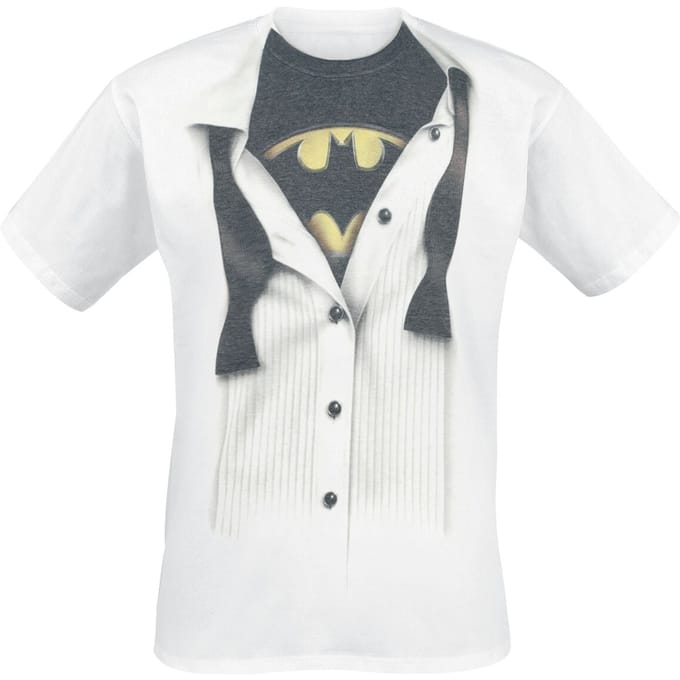 Batman T-shirt - Black Tie - S tot XXL - voor Mannen - wit