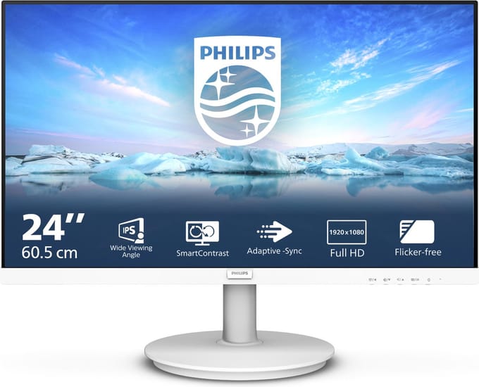 Moniotr 241V8AW 23,8 pouces IPS HDMI Haut-parleurs Blanc blanc