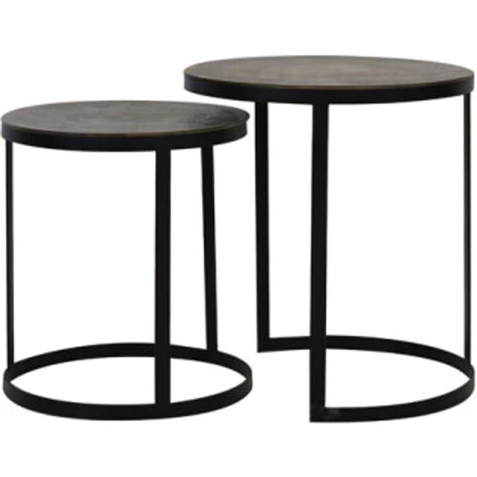 Light & Living - Bijzettafel TRELO - Ø49x52cm - Brons - Set van 2