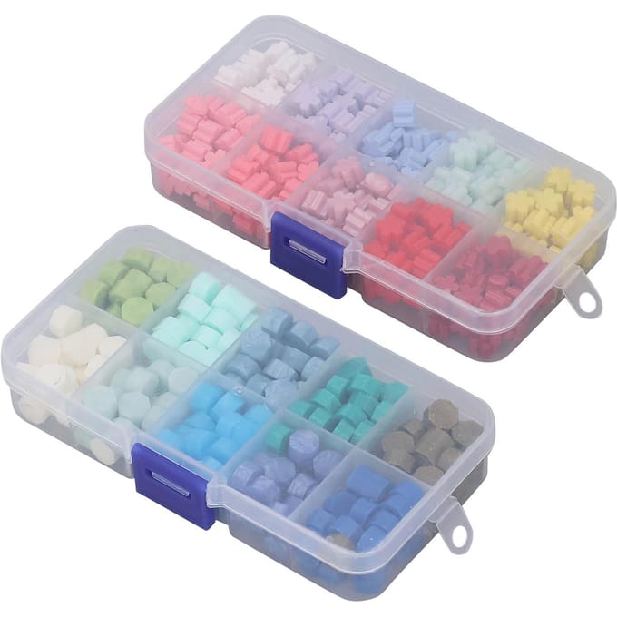 400 Pièces Perles de Cire à Cacheter 20 Couleurs Perle de Cire pour Tampon à Cacheter avec Boîte de Rangement pour Invitations pink