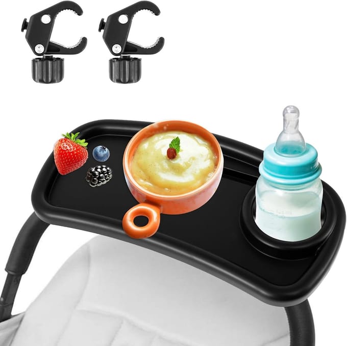 Universele Kinderwagen Snackbak met Bekerhouder - 3-in-1 Opbergbak Afneembaar