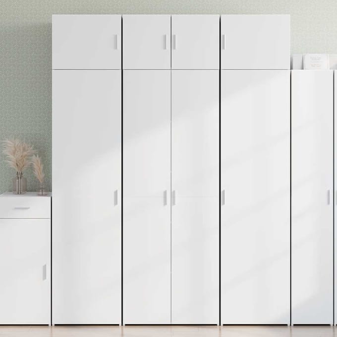 vidaXL - Opbergkast - 70x42,5x225 - cm - bewerkt - hout - wit