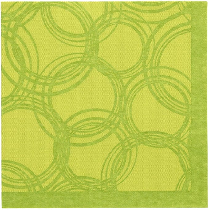 50 Servetten ROYAL Collection 1/4 vouw 40 cm x 40 cm lime Bubbles