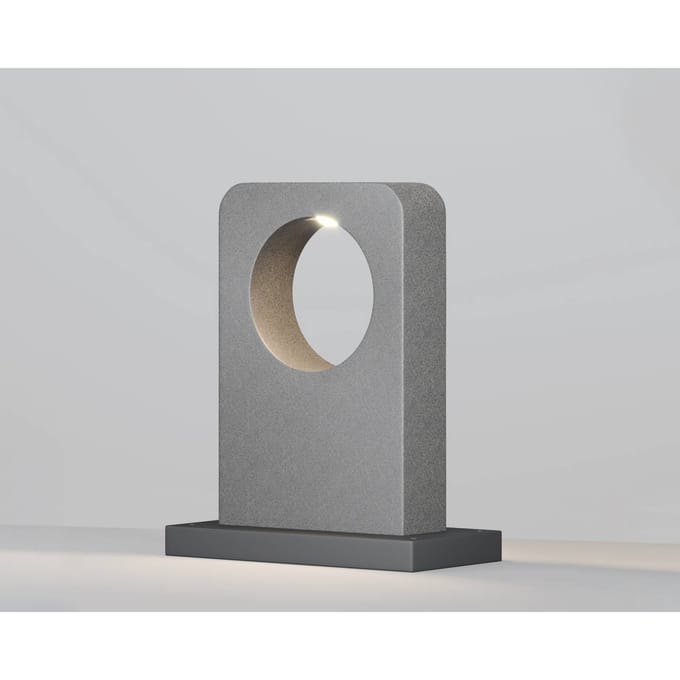 Maytoni LED tuinpadverlichting BETONE, hoogte 49 cm, grijs, cement, IP65